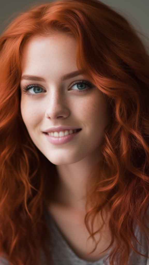 kızıl saçlı mavi gözlü kadın